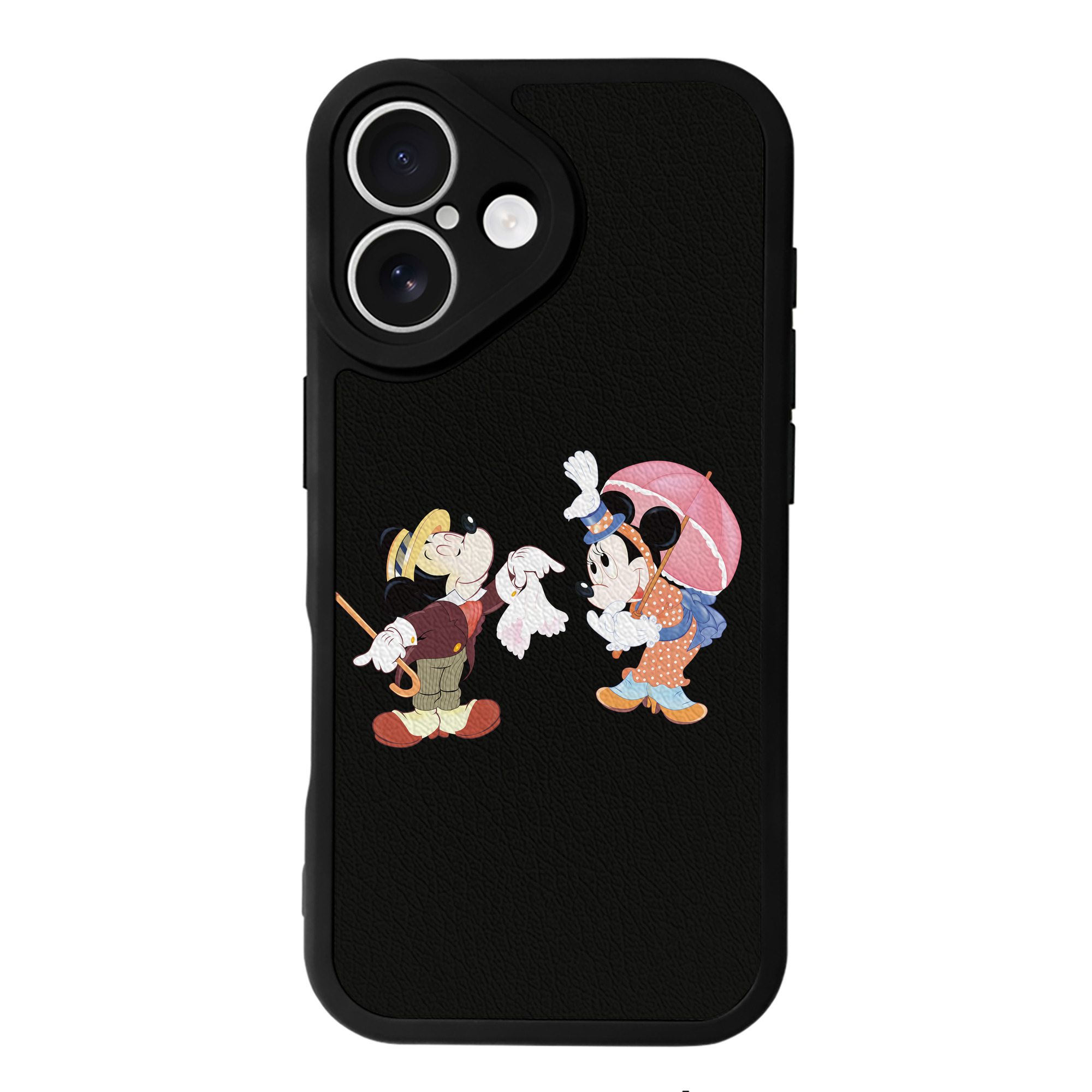 （画像用） ミッキーマウス Mickey Mouse 【iPhone 16シリーズ対応】シリコンスマホケース（レザー調） 材質：シリコン